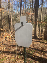 Load image into Gallery viewer, IPSC TORSO 50% – T-POST HOOK MOUNT – 3/8″ THICK AR500