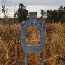 Load image into Gallery viewer, IPSC TORSO 75% PLATE CARRIER CUTOUT– T-POST HOOK MOUNT – 3/8″ THICK AR500
